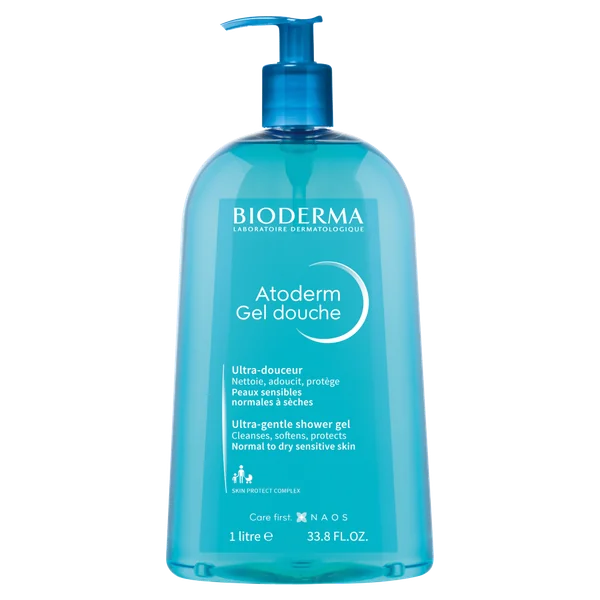 Bioderma Atoderm Gel Douche 1 l – sanftes Duschgel für trockene und empfindliche Haut, geeignet für Babys und Erwachsene