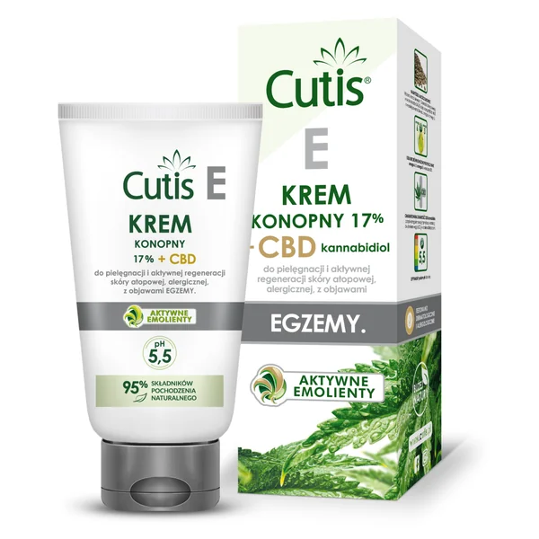 Cutis-E Hanfcreme 17% + CBD, 120 ml, beruhigende Creme für trockene und gereizte Haut