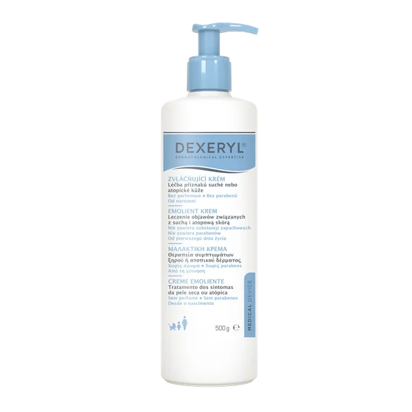 Dexeryl Emollient Creme 500 g – medizinische Creme zur Behandlung trockener und atopischer Haut, feuchtigkeitsspendend und juckreizlindernd