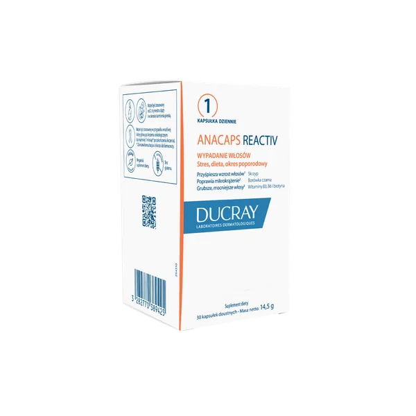 Ducray Anacaps Reactiv 30 Kapseln Nahrungsergänzung gegen Haarausfall und zur Haarstärkung