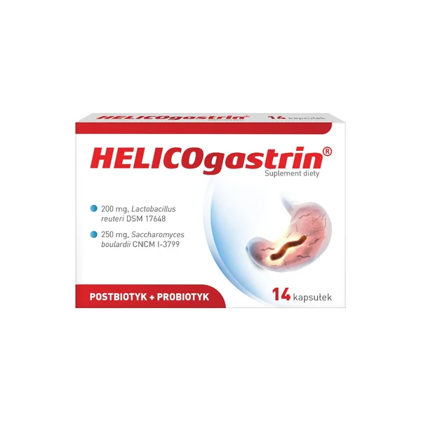 HELICOgastrin – probiotische Kapseln gegen Helicobacter pylori mit Lactobacillus reuteri und Saccharomyces boulardii
