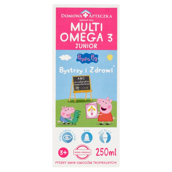 Multiomega 3 Junior – fruchtiger Omega-3-Lebertran für Kinder mit DHA, EPA, Vitamin D und K zur Unterstützung von Gehirn und Immunsystem