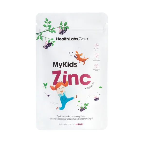 MyKids Zinc Gummibärchen für Kinder mit Zink und Holunderextrakt, unterstützen das Immunsystem und fördern die kognitiven Funktionen, vegan und glutenfrei