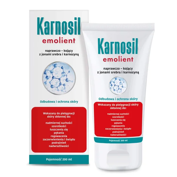 Karnosil Emollient Creme 200 ml – beruhigende und reparierende Hautpflege mit Silberionen und Karnozin