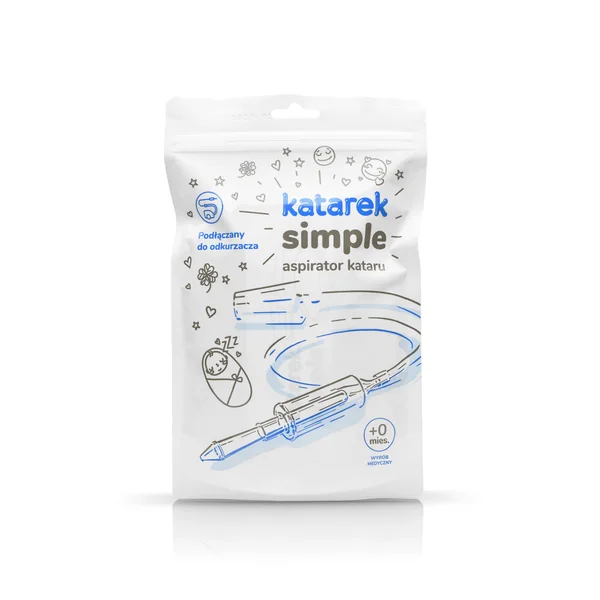 Katarek Simple Nasensauger mit einteiliger Kammer und Staubsaugeranschluss für effektive Nasenreinigung bei Babys