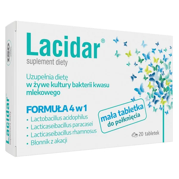 Lacidar Probiotische Tabletten zur Unterstützung der Darmflora mit 3 Bakterienstämmen und Akazienfaser