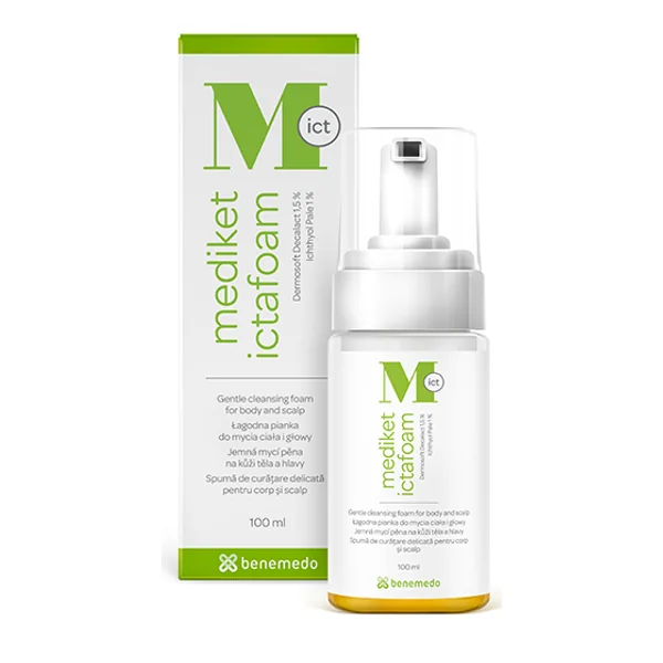 Mediket Ictafoam milder Reinigungsschaum 100 ml für Körper, Kopfhaut und Gesicht bei empfindlicher Haut