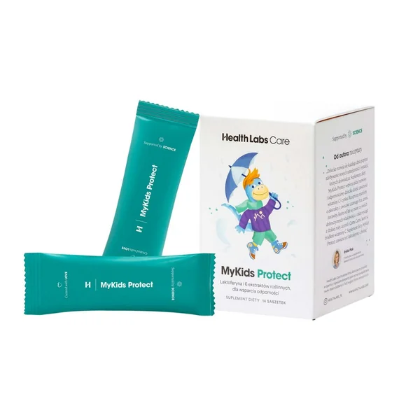 MyKids Protect Nahrungsergänzung für Kinder in praktischen Beuteln, stärkt das Immunsystem und liefert Antioxidantien und Vitamin C aus natürlichen Extrakten