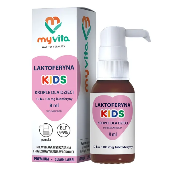MyVita Lactoferin Tropfen für Immunabwehr und Gesundheit, geeignet für Kinder ab 6 Monaten, mit hochwertigem Lactoferin aus Kuhmilch