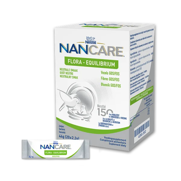NanCare Flora Equilibrium Nahrungsergänzungsmittel für Babys zur Unterstützung der Verdauung und bei Verstopfung mit GOS und FOS