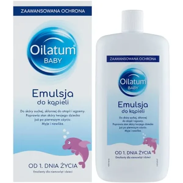 Oilatum Baby Badeemulsion 500 ml, hypoallergen, für trockene und empfindliche Babyhaut ab dem 1. Lebenstag