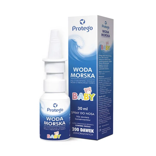 Protego Baby Nasenspray mit isotonischem Meerwasser, geeignet für Babys ab dem 1. Lebensmonat, zur täglichen Nasenhygiene