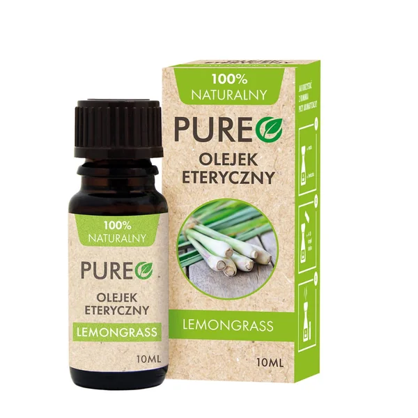 Pureo ätherisches Zitronengrasöl 10ml in Flasche – ideal für Aromatherapie und Hautpflege