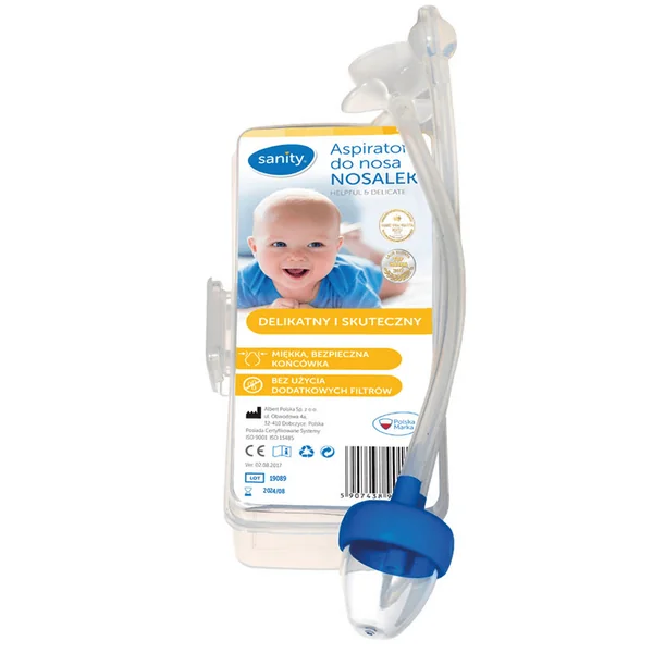 Sanity Nosalek Nasensauger für Babys und Kleinkinder zur sicheren und hygienischen Entfernung von Nasensekret