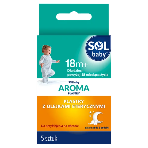 Solbaby Aroma Pflaster mit ätherischen Ölen für Kinder ab 18 Monaten, fördert die Atmung und bietet bis zu 8 Stunden Duftfreisetzung