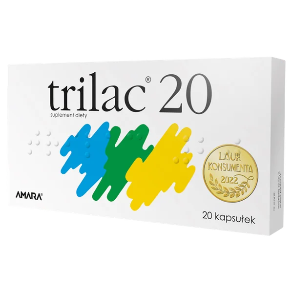 Trilac 20 probiotische Kapseln zur Unterstützung der Darmgesundheit bei Antibiotika und Reisedurchfall