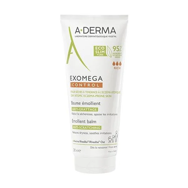 A-Derma Exomega Control Balsam 200 ml für atopische und trockene Haut, beruhigend und feuchtigkeitsspendend