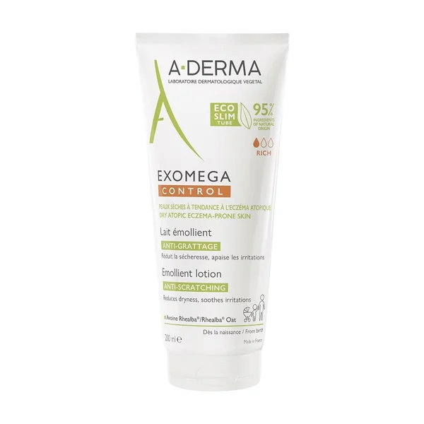 A-Derma Exomega Control Emollient-Milch 200 ml für trockene und atopische Haut