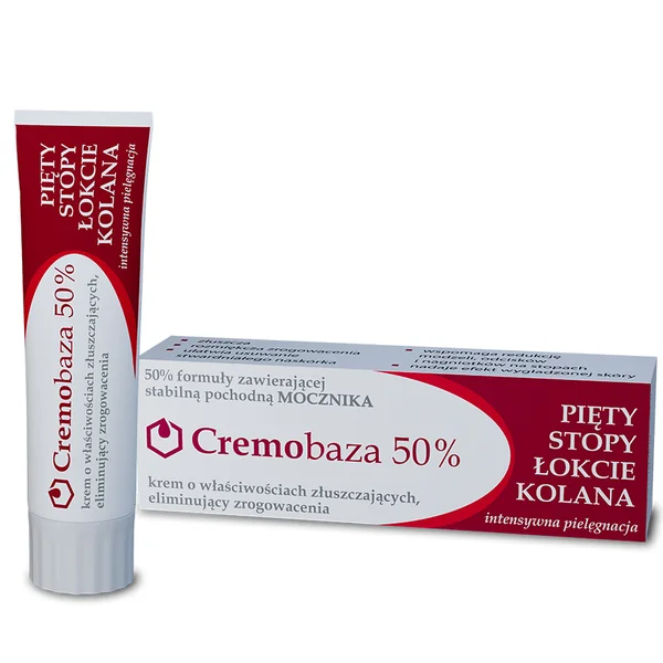 Cremobaza Peelingcreme 50% Harnstoff zur Pflege und Entfernung von Hornhaut an Füßen, Ellbogen und Knien