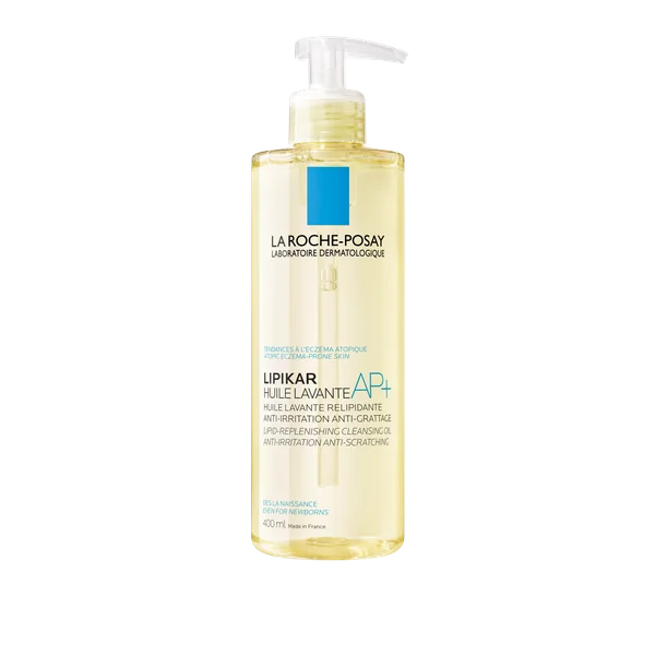 La Roche-Posay Lipikar AP+ Reinigungsöl 400 ml – sanfte Reinigung und Pflege für trockene und atopische Haut bei Babys, Kindern und Erwachsenen