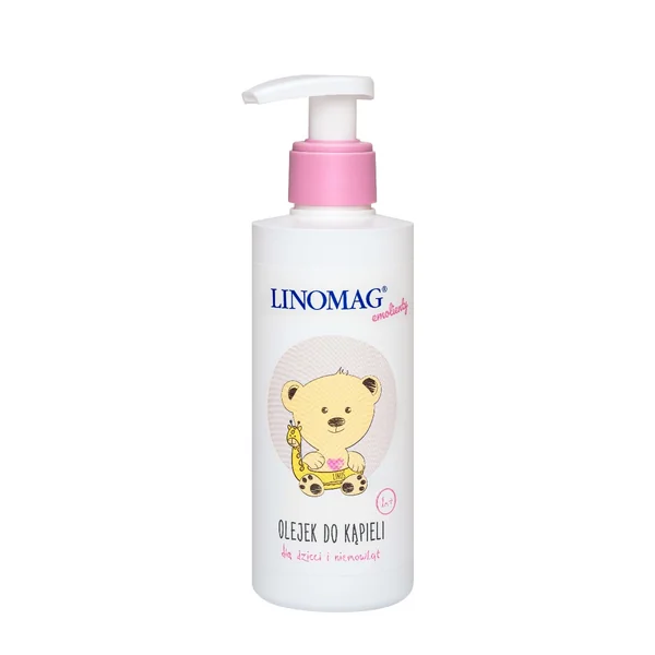 Linomag Badeöl für Babys und Kleinkinder, 200 ml Flasche mit Pumpe, für empfindliche und trockene Haut