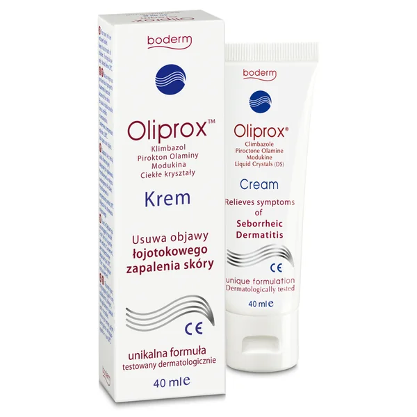 Oliprox Creme 40 ml medizinische Creme gegen seborrhoische Dermatitis und Pilzinfektionen der Haut.