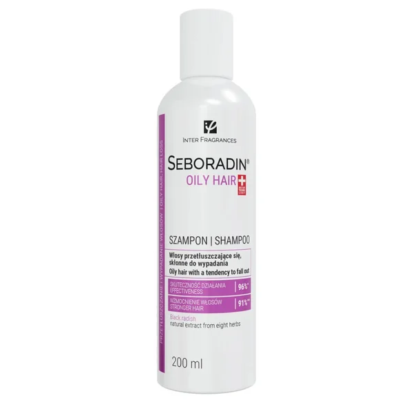 Seboradin Niger Shampoo für fettiges und ausfallendes Haar, 200 ml, mit natürlichem Extrakt aus schwarzem Rettich und 8 Kräutern