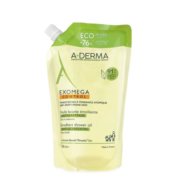 A-Derma Exomega Control Emollient Duschöl 500 ml – sanfte Pflege für trockene und atopische Haut