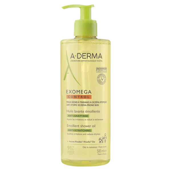 A-Derma Exomega Control Emollient Duschöl 500 ml – sanfte Pflege für trockene und atopische Haut