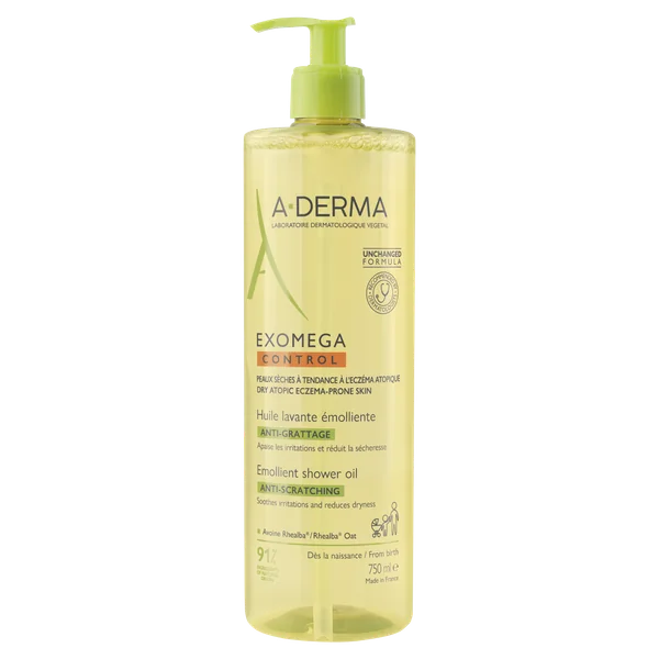 A-Derma Exomega Control Emollient Duschöl 500 ml – sanfte Pflege für trockene und atopische Haut