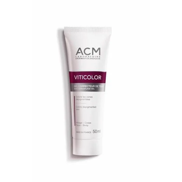 ACM Vitix Färbendes Gel für die Haut mit depigmentierten Flecken, 50 ml. Ideal für die Behandlung von Vitiligo und Hautverfärbunge