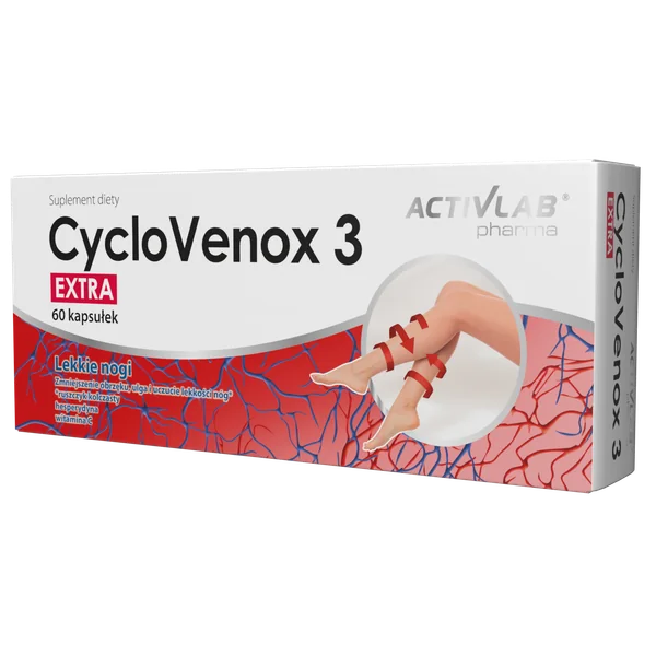 Activlab Pharma CycloVenox 3 Extra Kapseln – Nahrungsergänzung zur Unterstützung der venösen Durchblutung mit Ruscus, Hesperidin und Vitamin C.