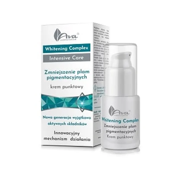Ava Whitening Complex Intensive Care punktuelle Creme gegen Pigmentflecken, 15 ml, für strahlenden und ebenmäßigen Teint.
