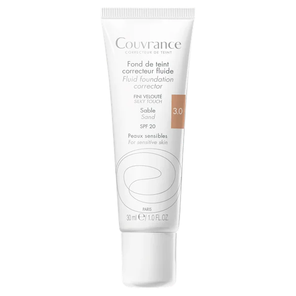Avène Couvrance korrigierendes Fluid 03 Sand – getöntes Pflegefluid mit LSF 20, 30 ml