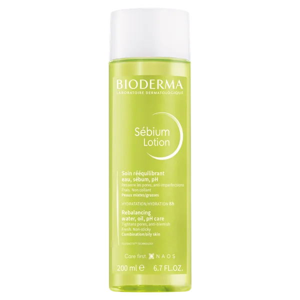 Bioderma Sebium Lotion 200 ml Booster zur Verstärkung der Hautpflege, reguliert Sebum und reduziert Glanz und Unreinheiten