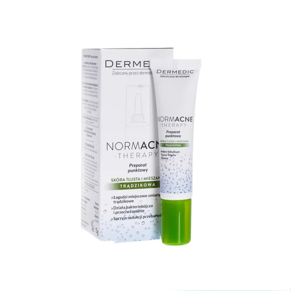 Dermedic Normacne Therapy punktuelles Pflegeprodukt 15 g für entzündete und zu Akne neigende Haut