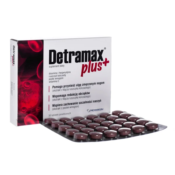 Detramax Plus Kapseln – Nahrungsergänzung zur Unterstützung gesunder Venen und Mikrozirkulation.