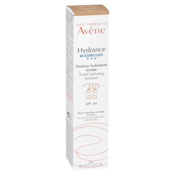 Eau Thermale Avène Hydrance BB leichte getönte Emulsion LSF 30, 40 ml, Feuchtigkeitspflege und Sonnenschutz für empfindliche Haut