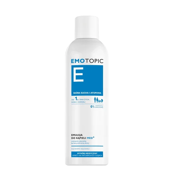 Emotopic Med+ Badeemulsion 400 ml – Emolliente Pflege für trockene und atopische Baby- und Kinderhaut