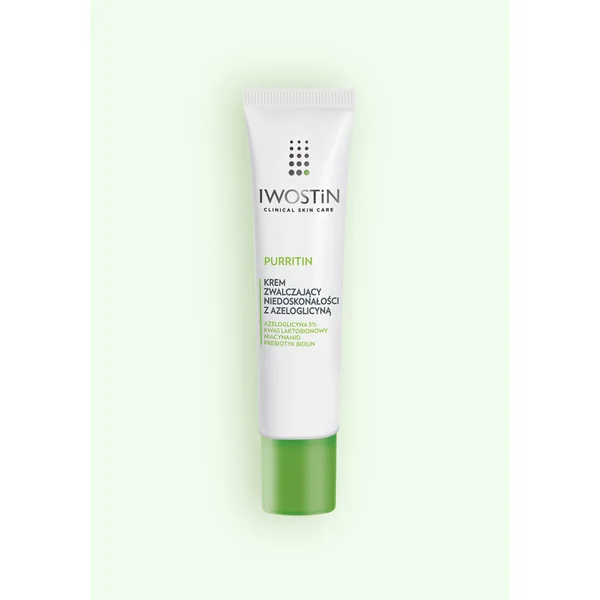 Iwostin Purritin Fast AZG Creme 40 ml zur täglichen Pflege fettiger, Misch- und Aknehaut mit Azeloglycin