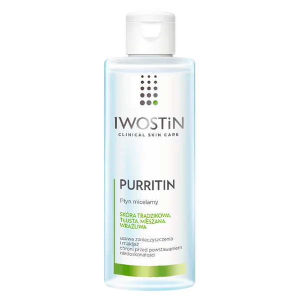 Iwostin Purritin Mizellenwasser für fettige und zu Akne neigende Haut 215 ml – sanfte Reinigung und Pflege