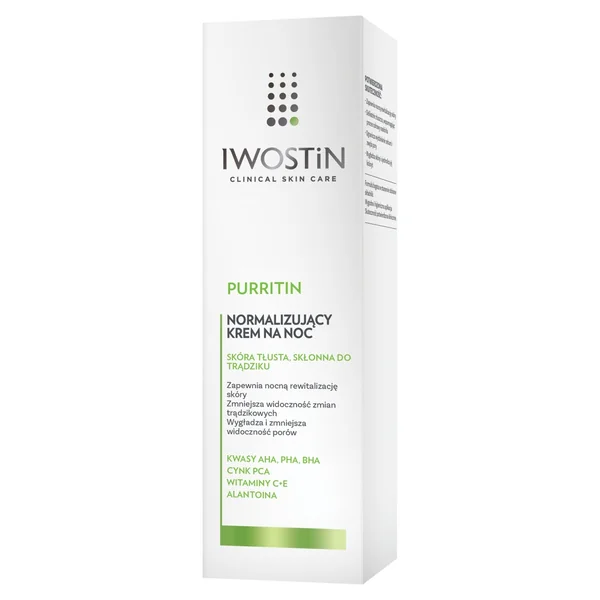 Iwostin Purritin normalisierende Nachtcreme 40 ml für fettige und zu Akne neigende Haut