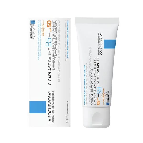 La Roche-Posay Cicaplast Baume B5+ regenerierender Balsam mit UV-Schutz für empfindliche und gereizte Haut, ideal nach dermatologischen Behandlungen.