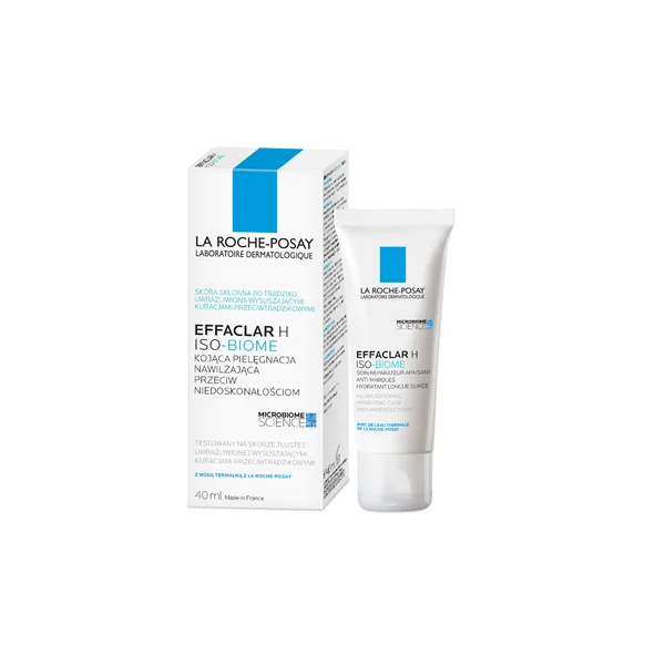 La Roche-Posay Effaclar H Iso-Biome feuchtigkeitsspendende Creme 40 ml, Pflege für trockene und zu Unreinheiten neigende Haut