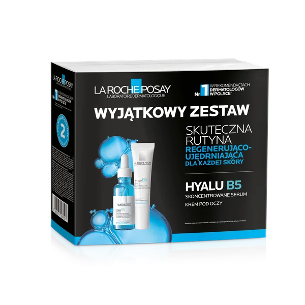 La Roche-Posay Hyalu B5 Geschenkset mit 30 ml feuchtigkeitsspendendem Serum und 15 ml Anti-Falten Augencreme für straffe, gepflegte Haut