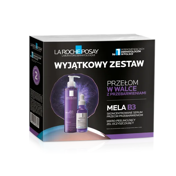 La Roche-Posay Mela B3 Geschenkset mit Serum 30 ml und Mikro-Peeling Reinigungsgel 200 ml gegen Pigmentflecken, für strahlende, ebenmäßige Haut