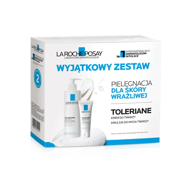 La Roche-Posay Toleriane Geschenkset mit sanfter Reinigungsmilch 400 ml und beruhigender Feuchtigkeitscreme 40 ml für empfindliche Haut