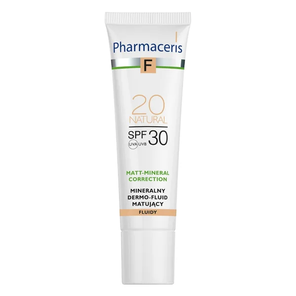 Pharmaceris F Matt-Mineral-Correction Foundation Natural 20, mineralisches Dermo-Fluid SPF 30 für fettige und Mischhaut