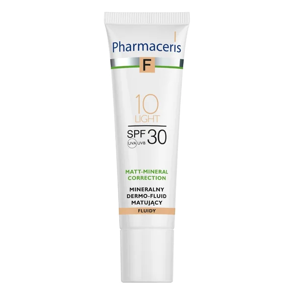 Pharmaceris F Matt-Mineral-Correction Fluid SPF 30 Light 10, 40 ml, mattierende Mineralpflege für Akne-anfällige Haut
