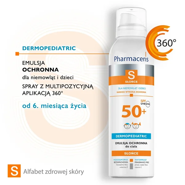 Pharmaceris S Sonnenschutz Emulsion für Babys und Kinder LSF 50+ 150 ml – sanfter, wasserfester UV-Schutz ohne Duftstoffe